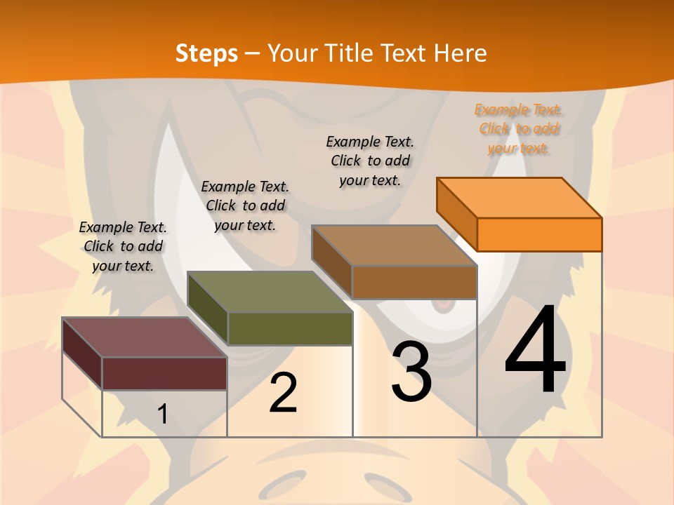 A Cartoon Duck With Big Eyes On An Orange Background PowerPoint Template