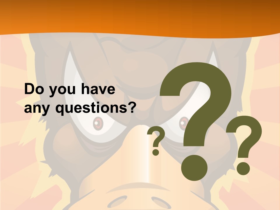 A Cartoon Duck With Big Eyes On An Orange Background PowerPoint Template