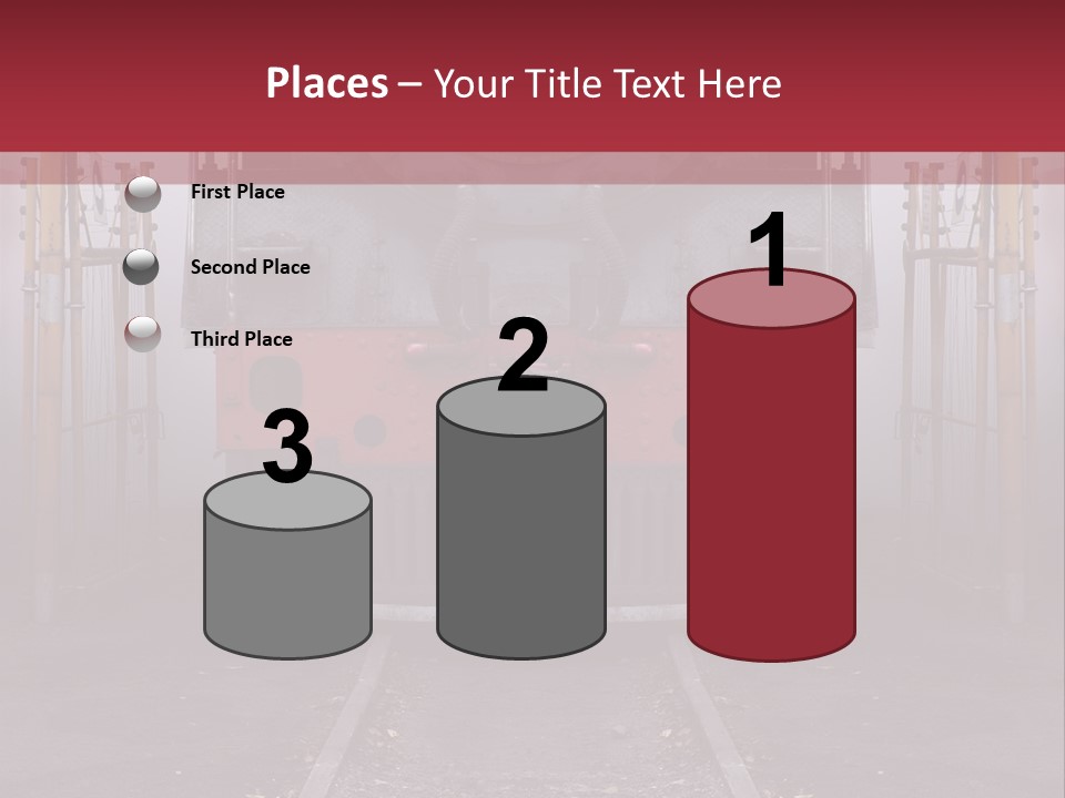 A Black And Red Train On A Train Track PowerPoint Template