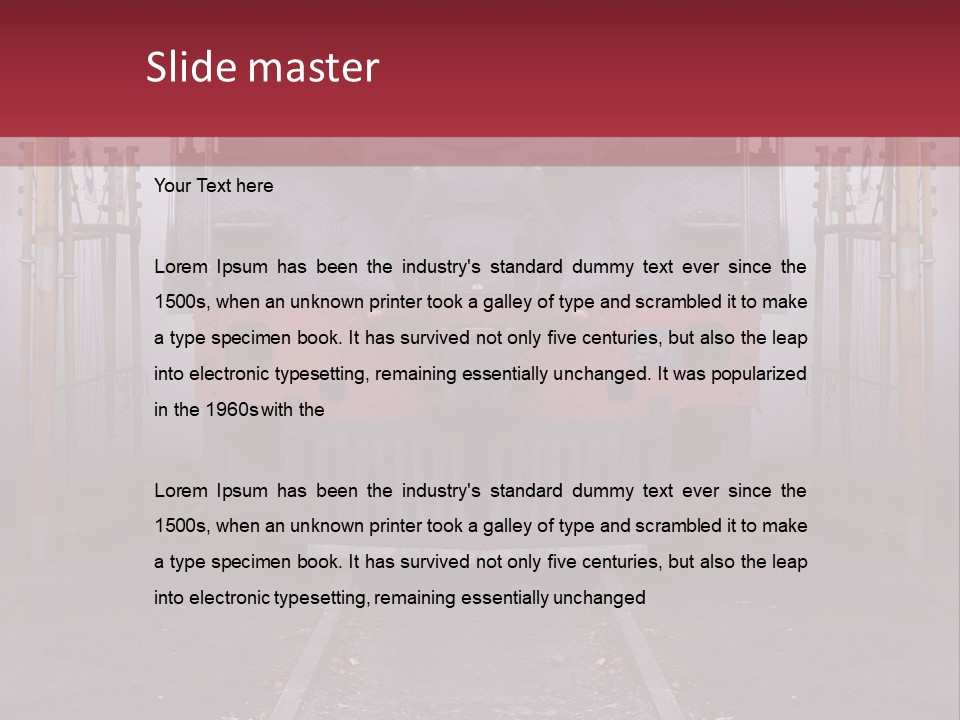 A Black And Red Train On A Train Track PowerPoint Template