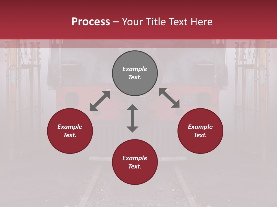 A Black And Red Train On A Train Track PowerPoint Template