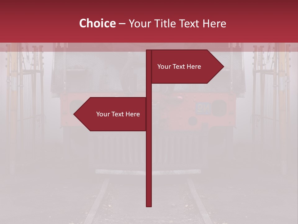 A Black And Red Train On A Train Track PowerPoint Template