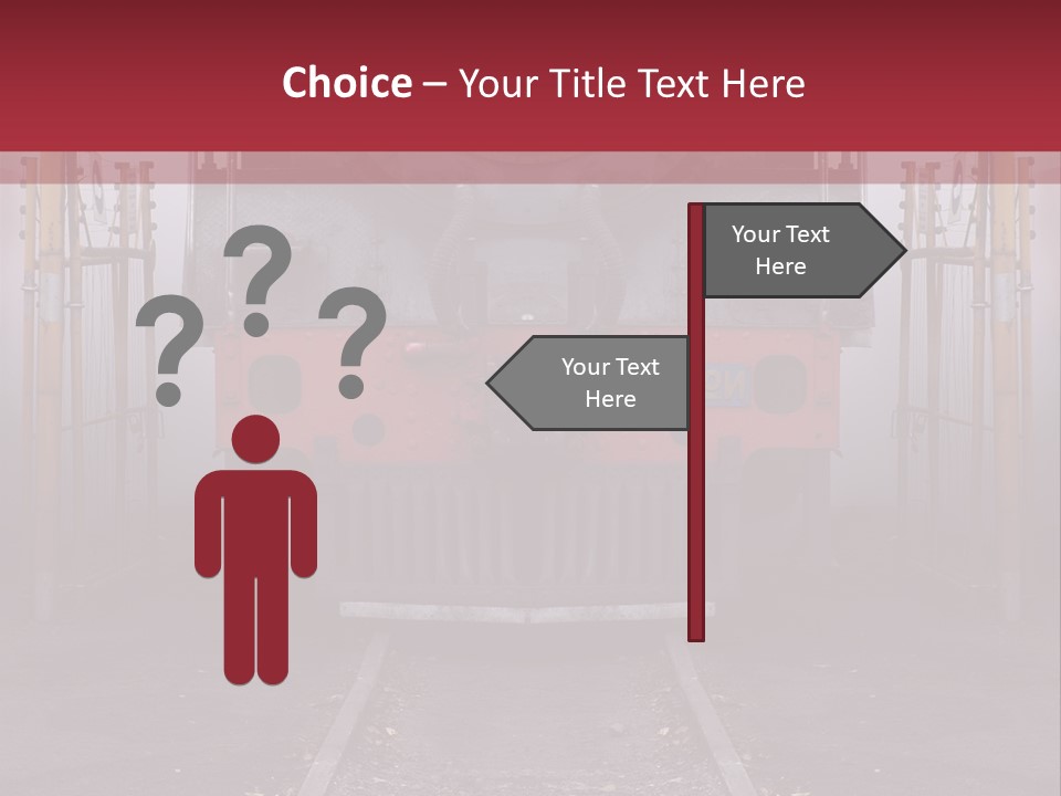 A Black And Red Train On A Train Track PowerPoint Template