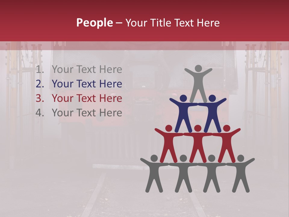 A Black And Red Train On A Train Track PowerPoint Template