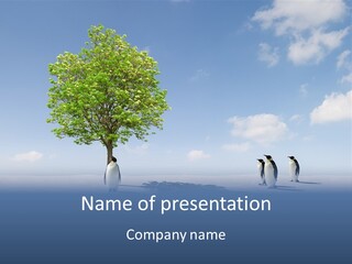 Global Environment Penguin PowerPoint Template