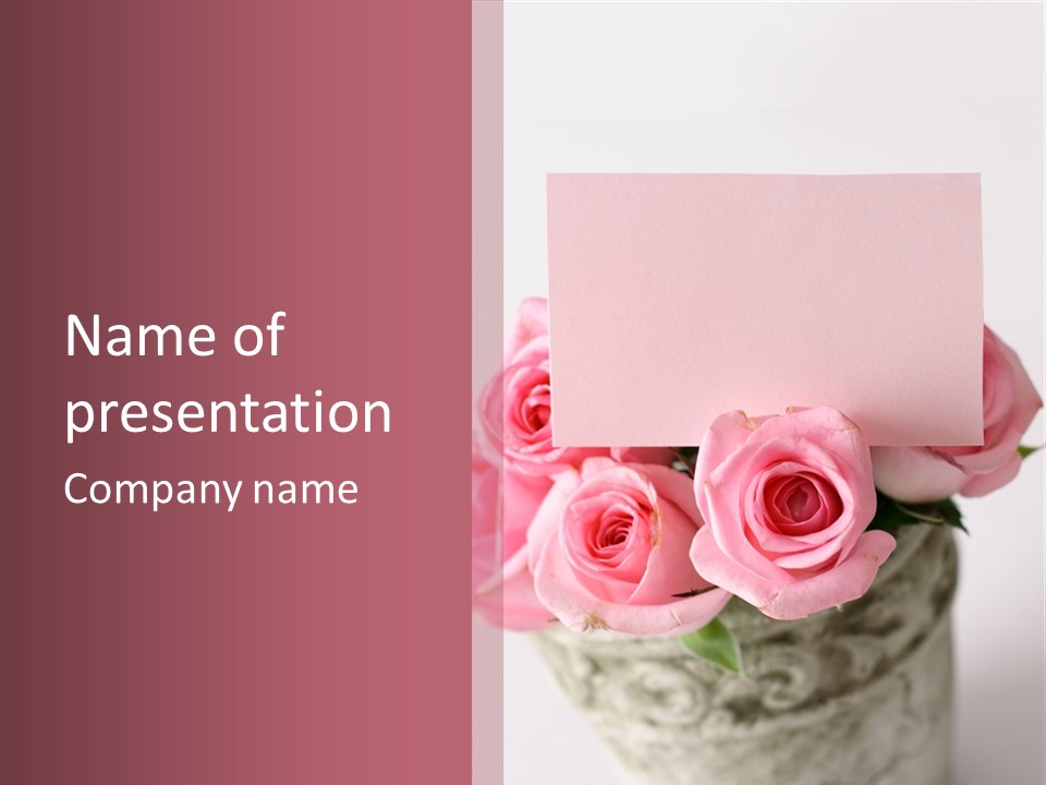 Bouquet Flower Tag PowerPoint Template