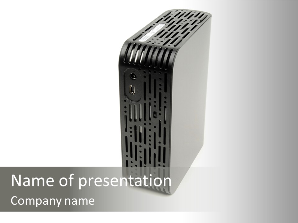 A Desktop Computer With A White Background PowerPoint Template