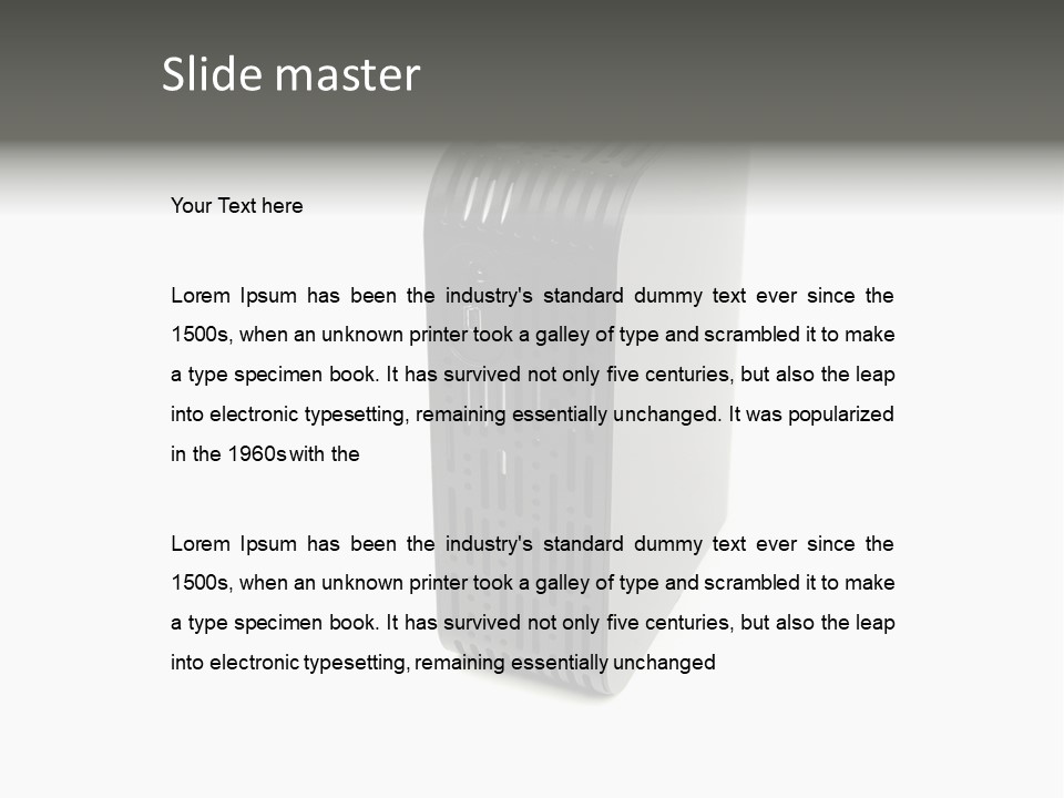 A Desktop Computer With A White Background PowerPoint Template