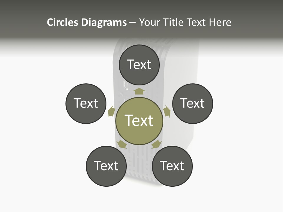 A Desktop Computer With A White Background PowerPoint Template