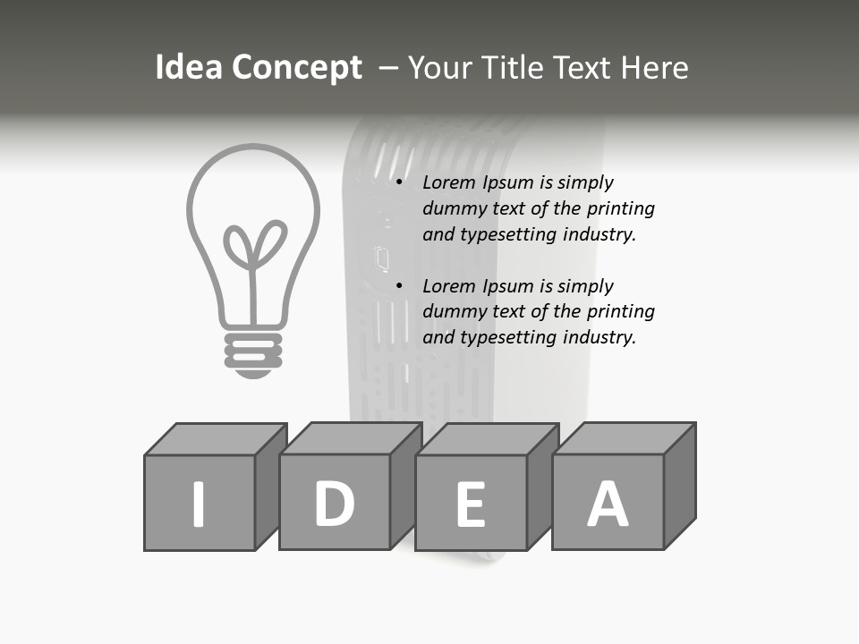 A Desktop Computer With A White Background PowerPoint Template