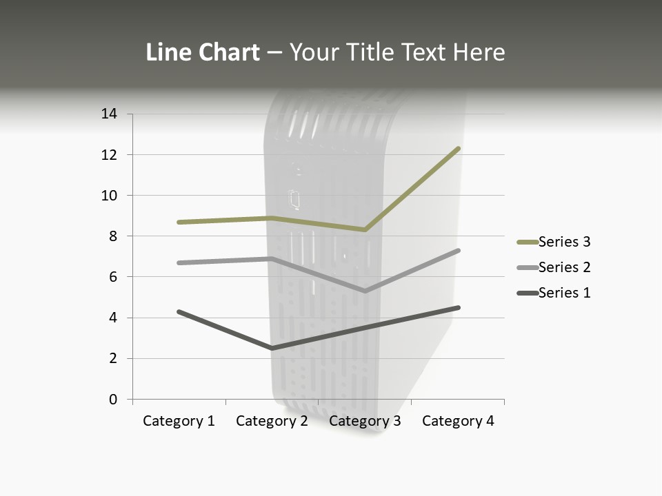 A Desktop Computer With A White Background PowerPoint Template