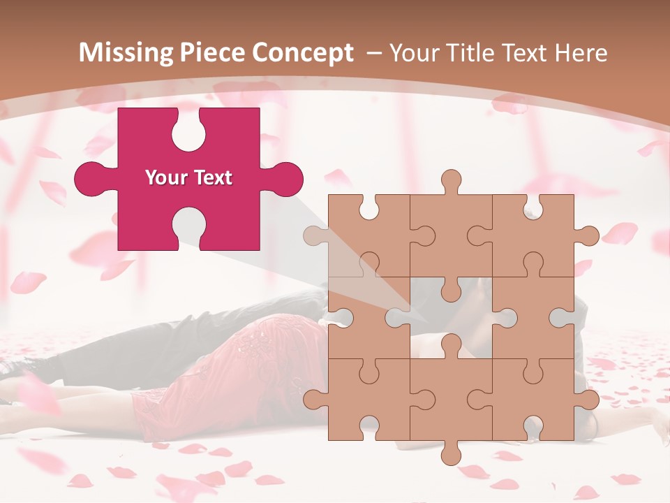 A Man And Woman Laying On A Bed Of Petals PowerPoint Template