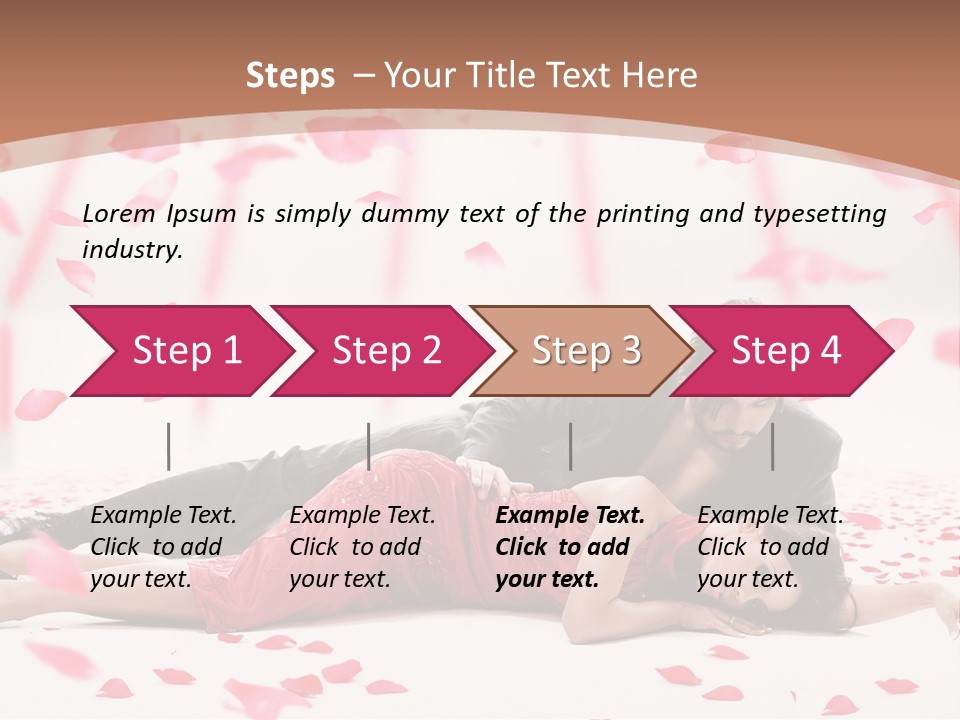 A Man And Woman Laying On A Bed Of Petals PowerPoint Template