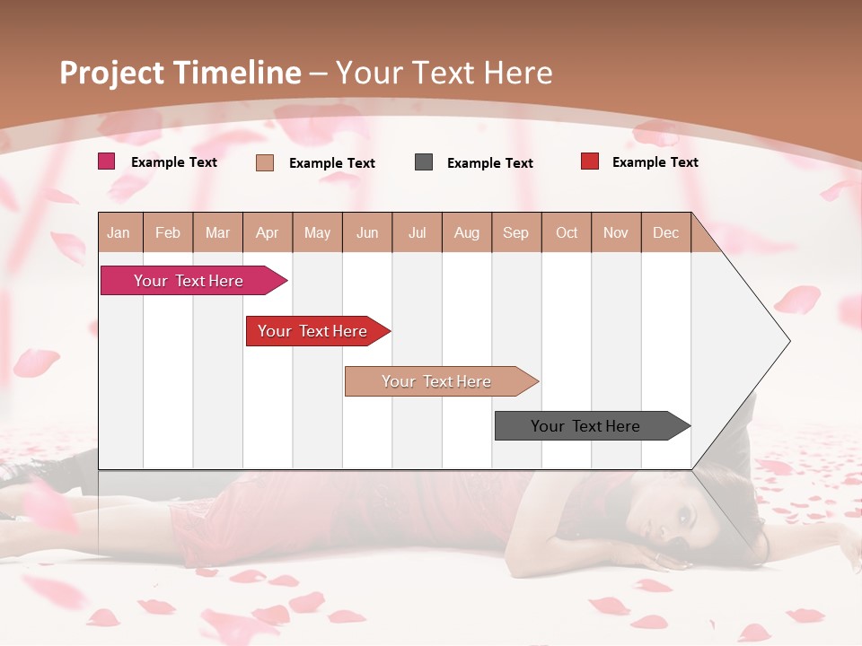 A Man And Woman Laying On A Bed Of Petals PowerPoint Template