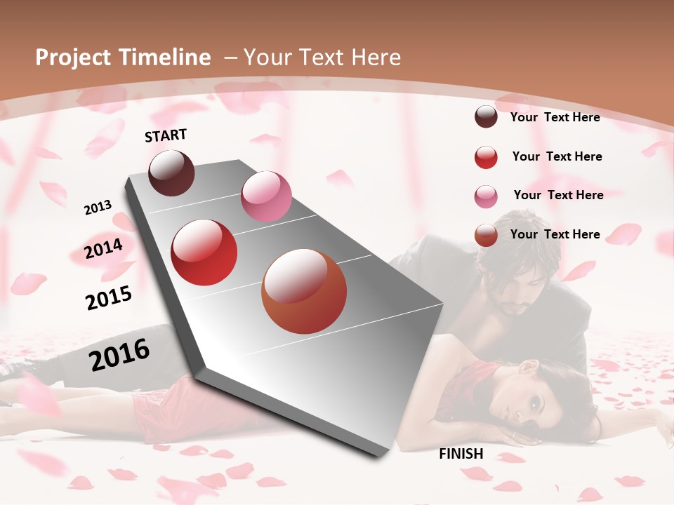 A Man And Woman Laying On A Bed Of Petals PowerPoint Template