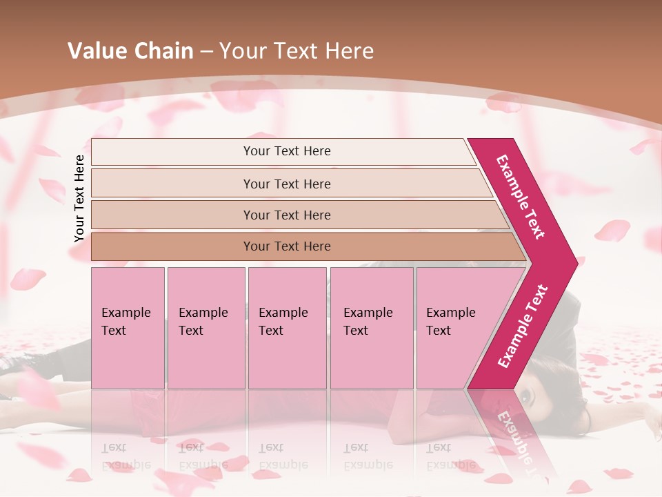 A Man And Woman Laying On A Bed Of Petals PowerPoint Template