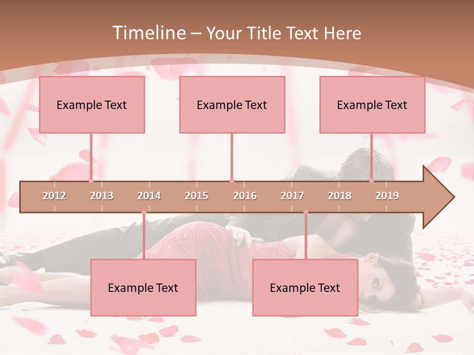 A Man And Woman Laying On A Bed Of Petals PowerPoint Template