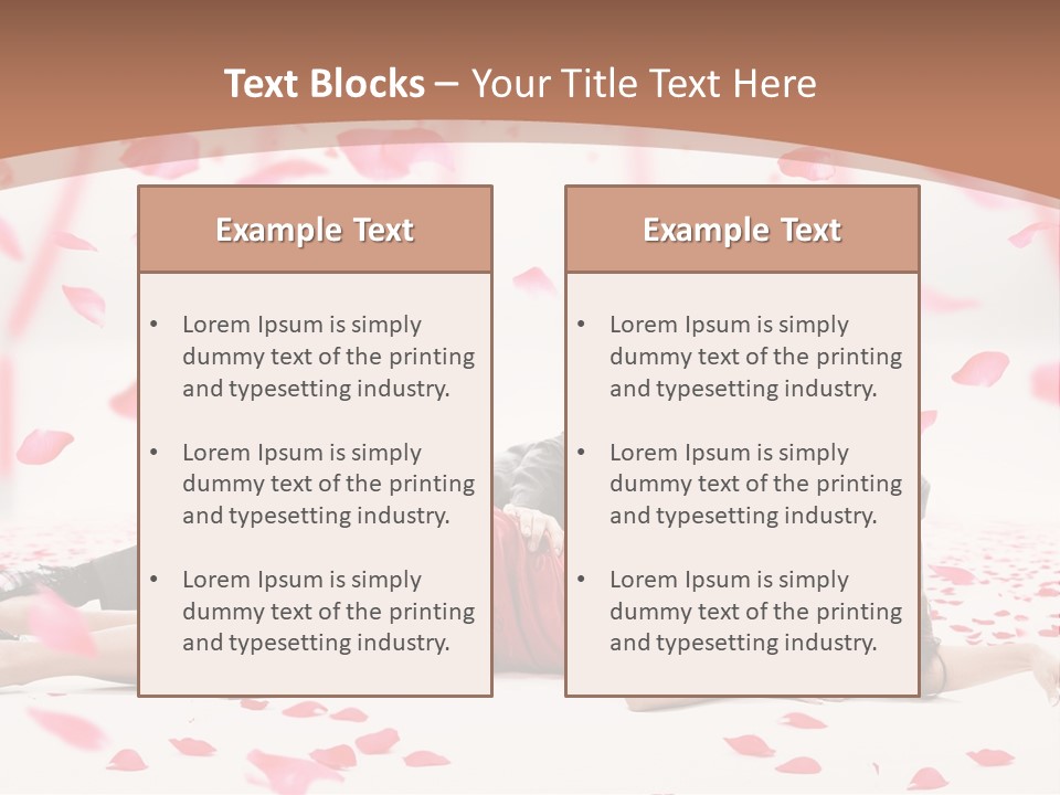 A Man And Woman Laying On A Bed Of Petals PowerPoint Template
