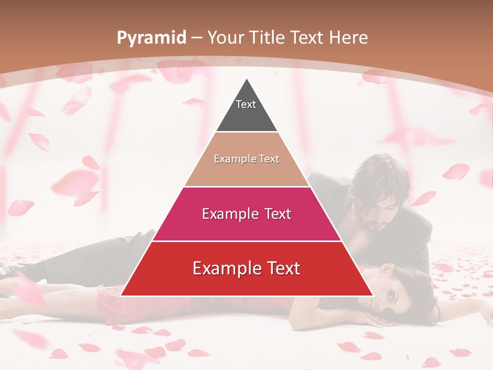 A Man And Woman Laying On A Bed Of Petals PowerPoint Template