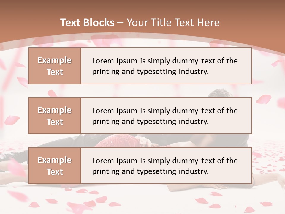 A Man And Woman Laying On A Bed Of Petals PowerPoint Template