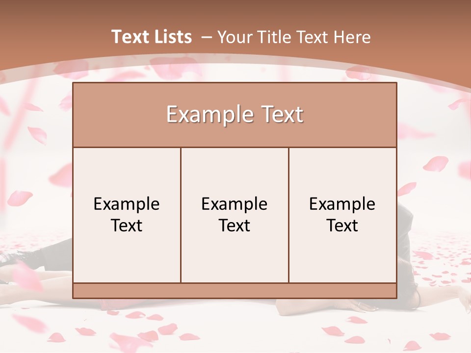 A Man And Woman Laying On A Bed Of Petals PowerPoint Template