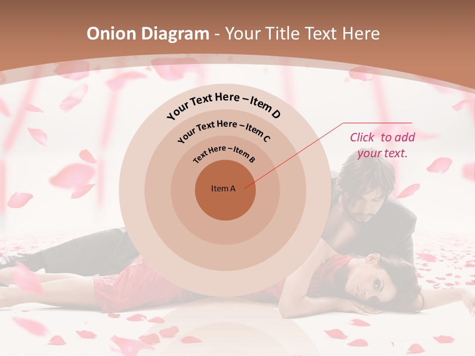 A Man And Woman Laying On A Bed Of Petals PowerPoint Template