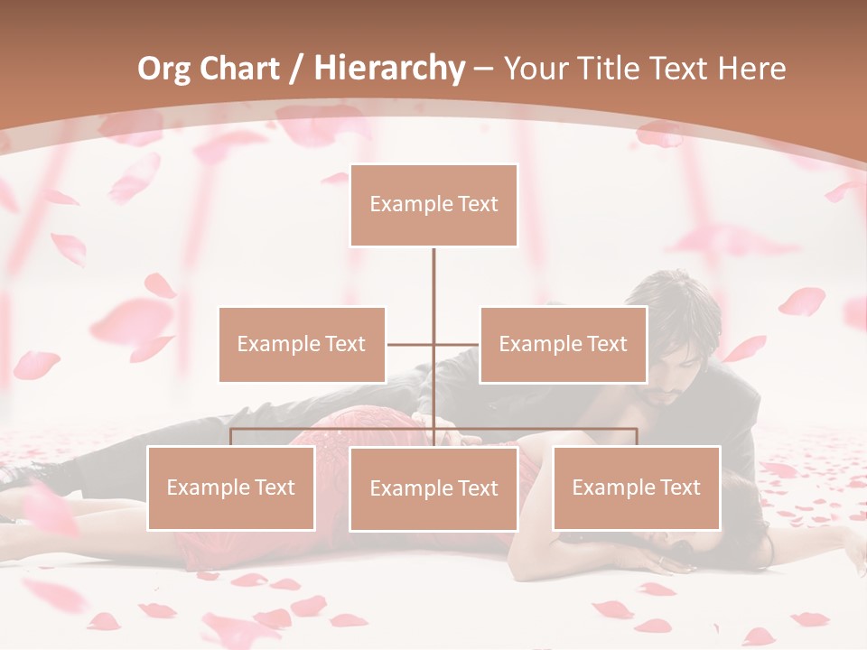 A Man And Woman Laying On A Bed Of Petals PowerPoint Template