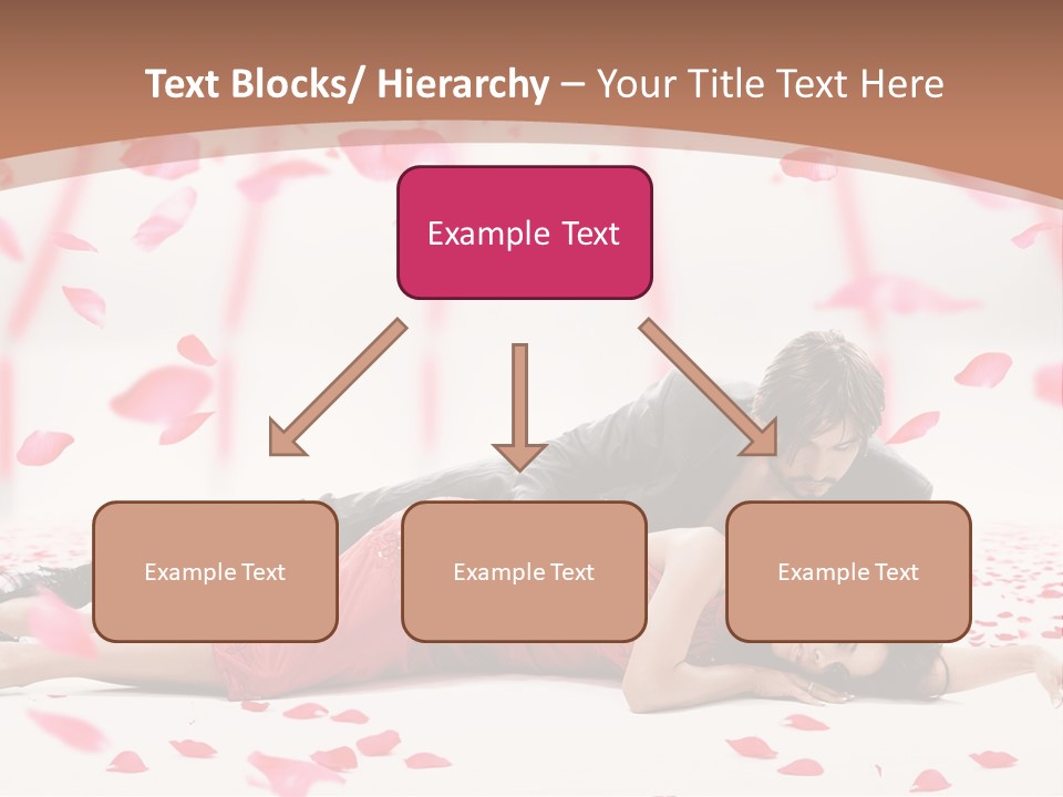 A Man And Woman Laying On A Bed Of Petals PowerPoint Template