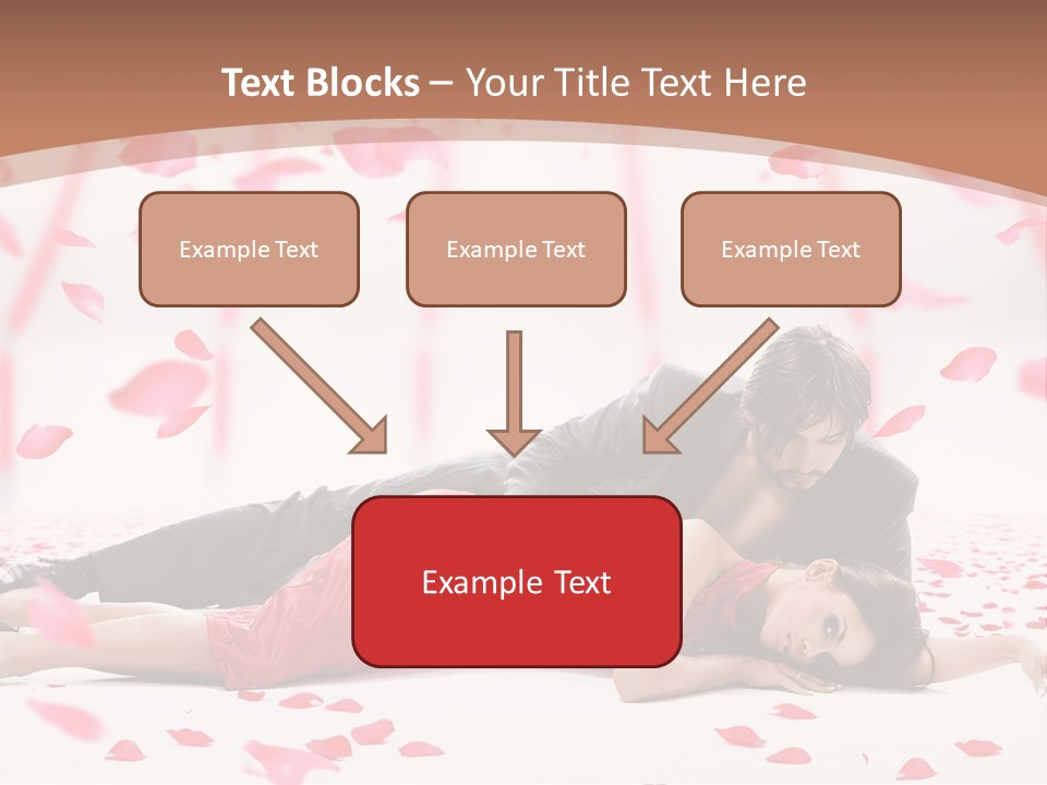 A Man And Woman Laying On A Bed Of Petals PowerPoint Template