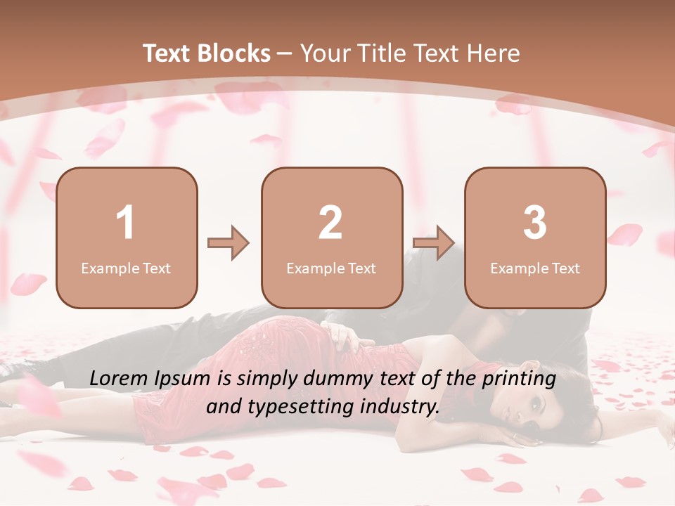 A Man And Woman Laying On A Bed Of Petals PowerPoint Template