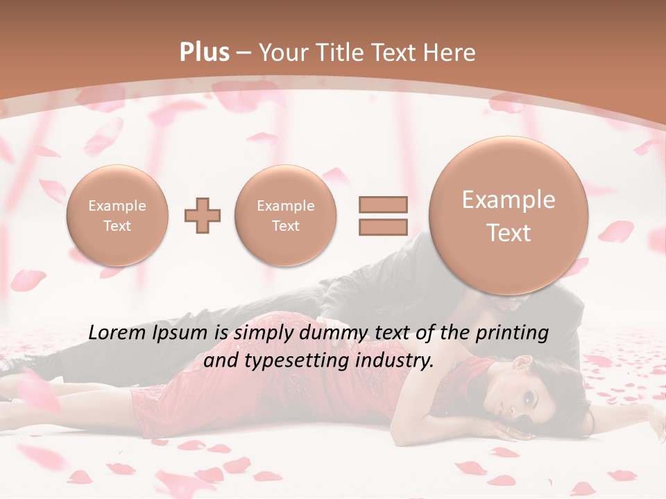 A Man And Woman Laying On A Bed Of Petals PowerPoint Template