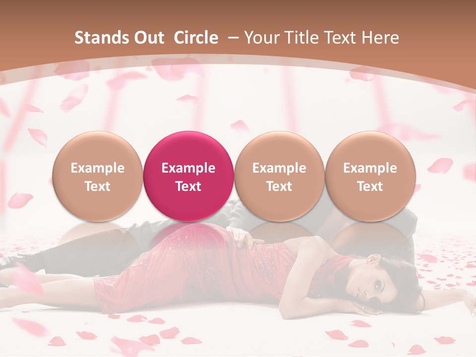 A Man And Woman Laying On A Bed Of Petals PowerPoint Template