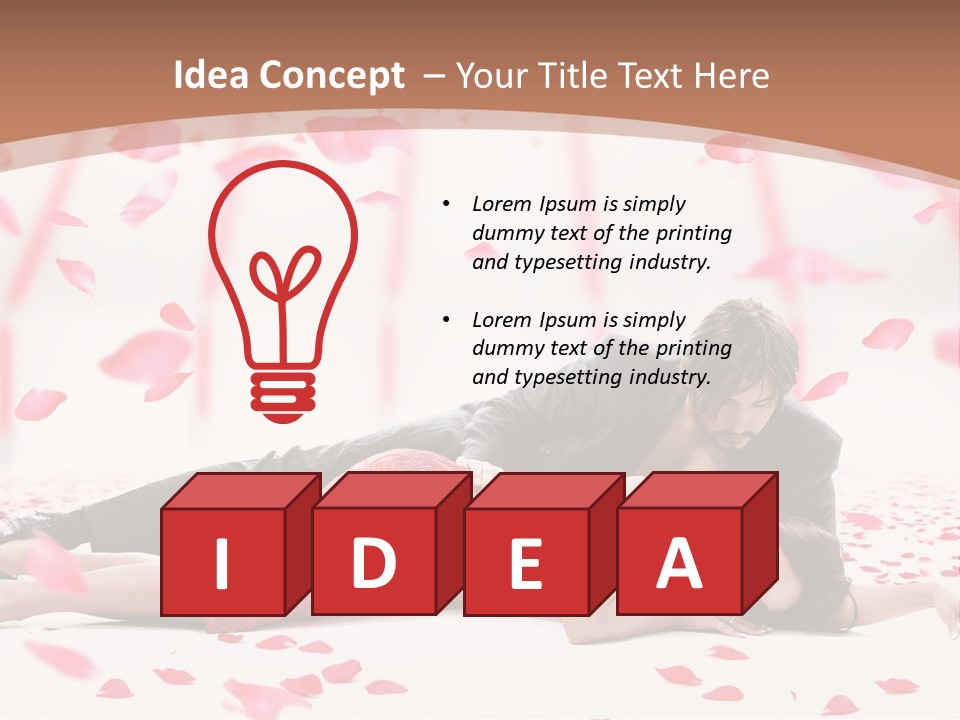 A Man And Woman Laying On A Bed Of Petals PowerPoint Template