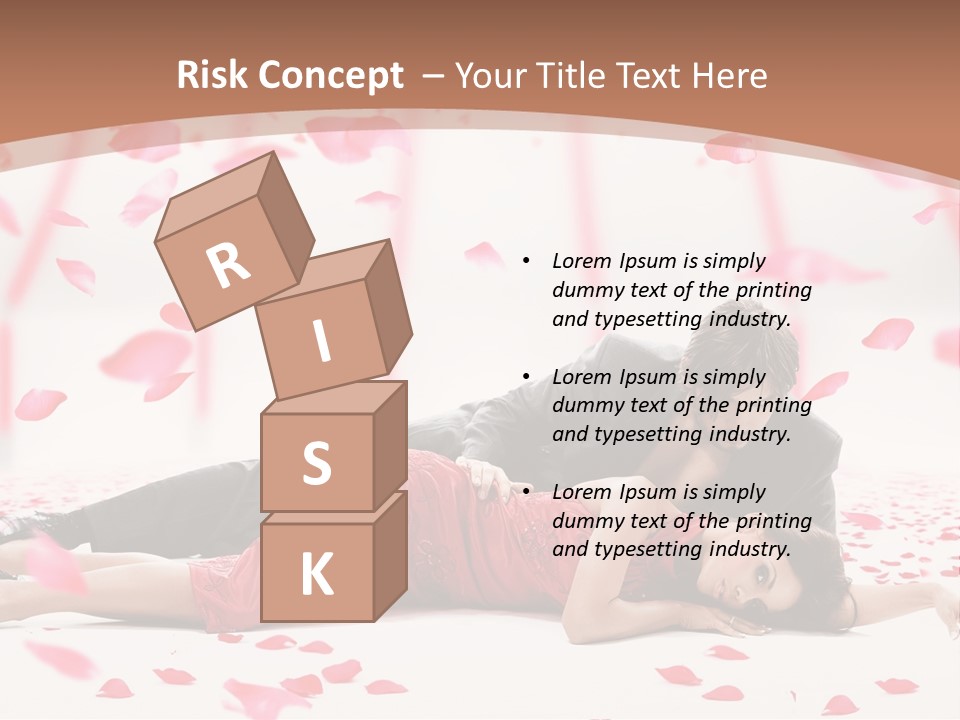 A Man And Woman Laying On A Bed Of Petals PowerPoint Template