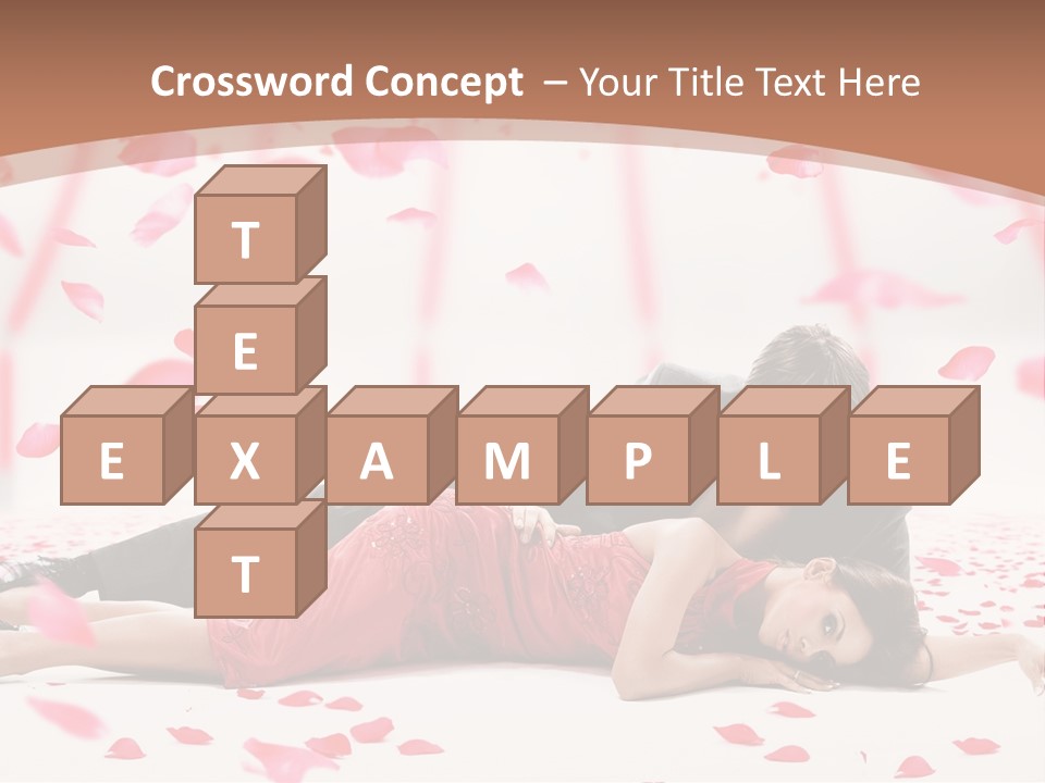 A Man And Woman Laying On A Bed Of Petals PowerPoint Template