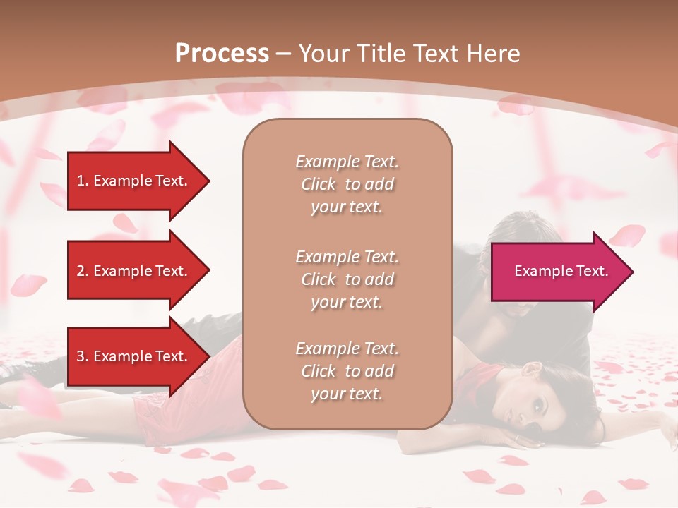 A Man And Woman Laying On A Bed Of Petals PowerPoint Template