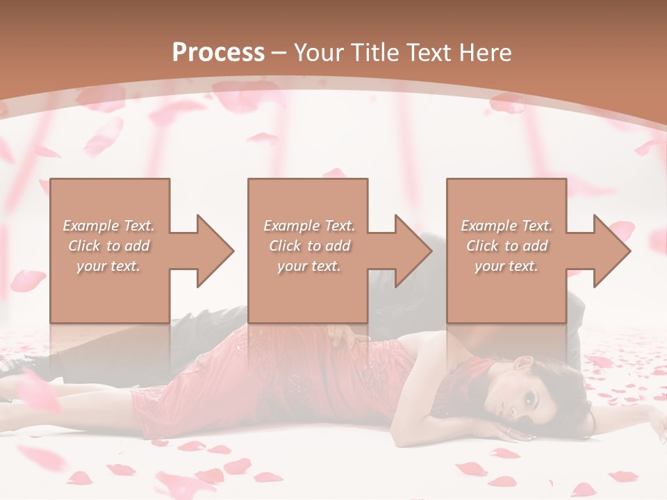 A Man And Woman Laying On A Bed Of Petals PowerPoint Template