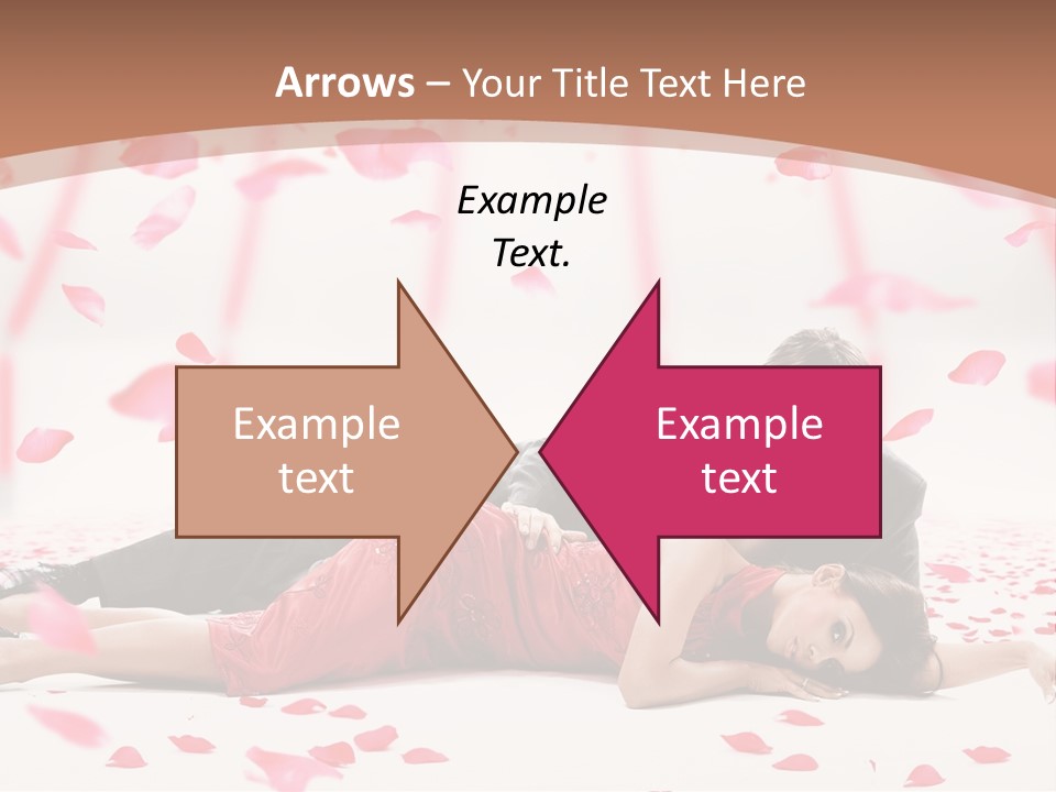 A Man And Woman Laying On A Bed Of Petals PowerPoint Template