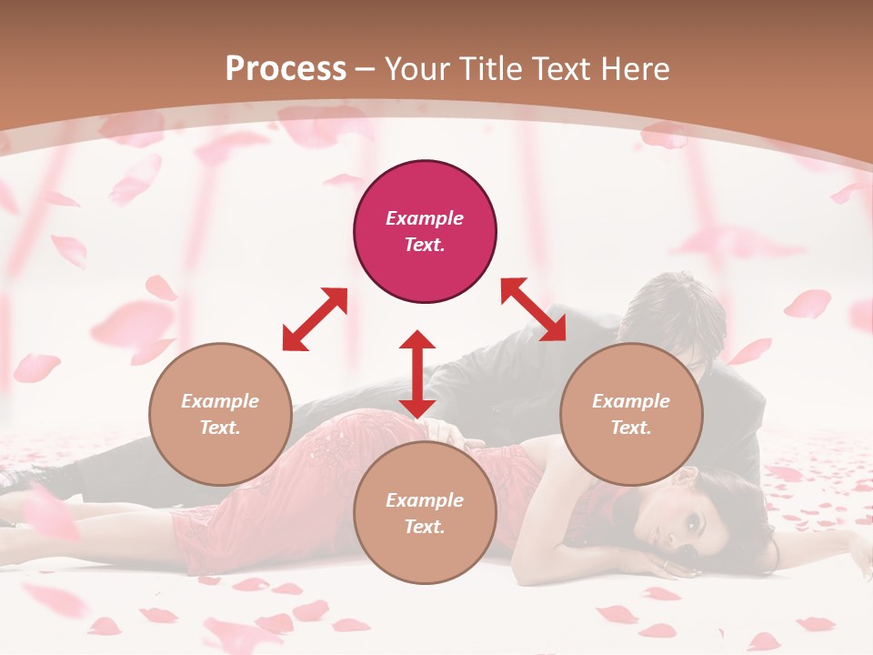 A Man And Woman Laying On A Bed Of Petals PowerPoint Template