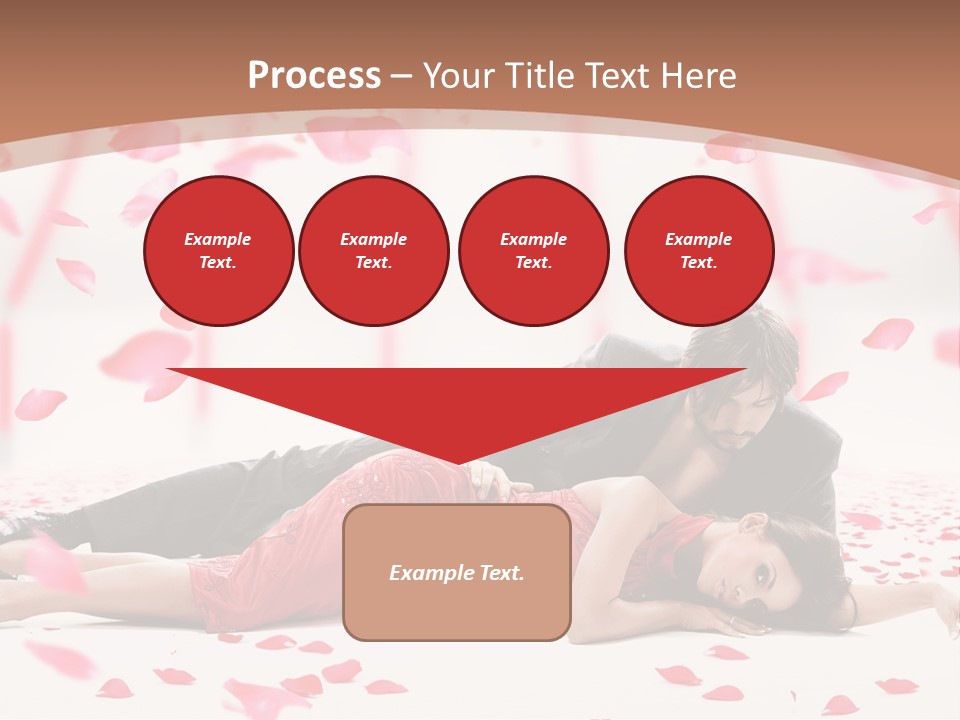 A Man And Woman Laying On A Bed Of Petals PowerPoint Template