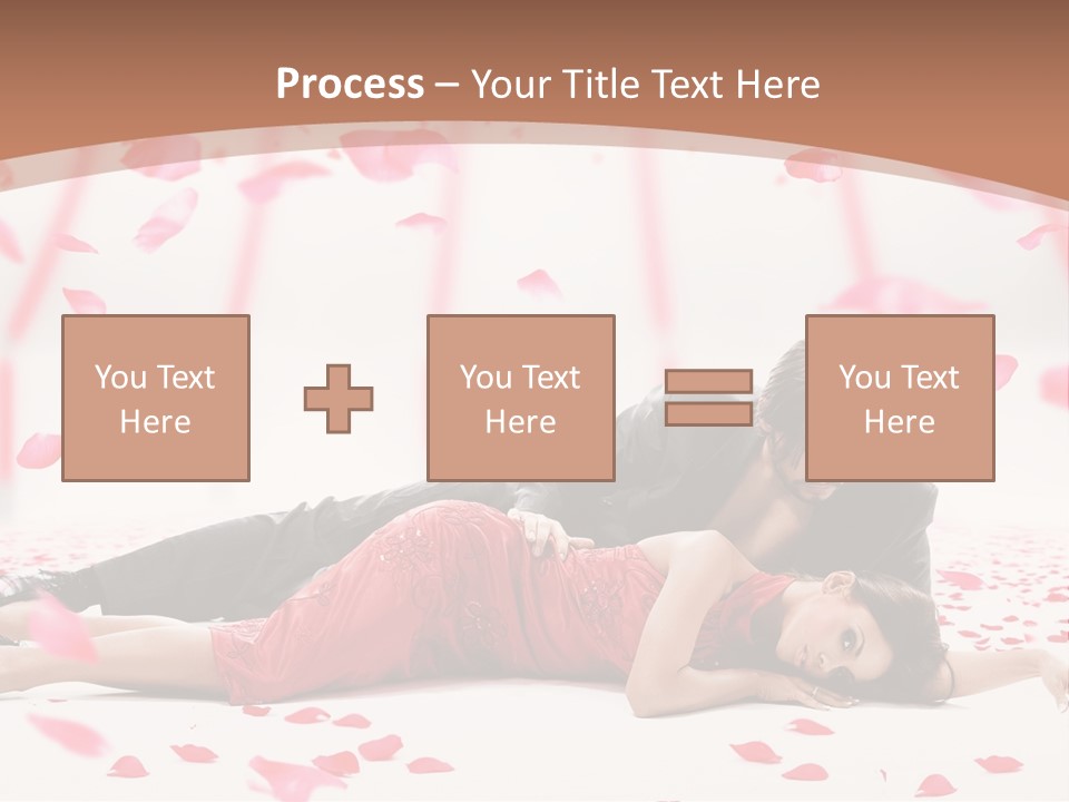 A Man And Woman Laying On A Bed Of Petals PowerPoint Template