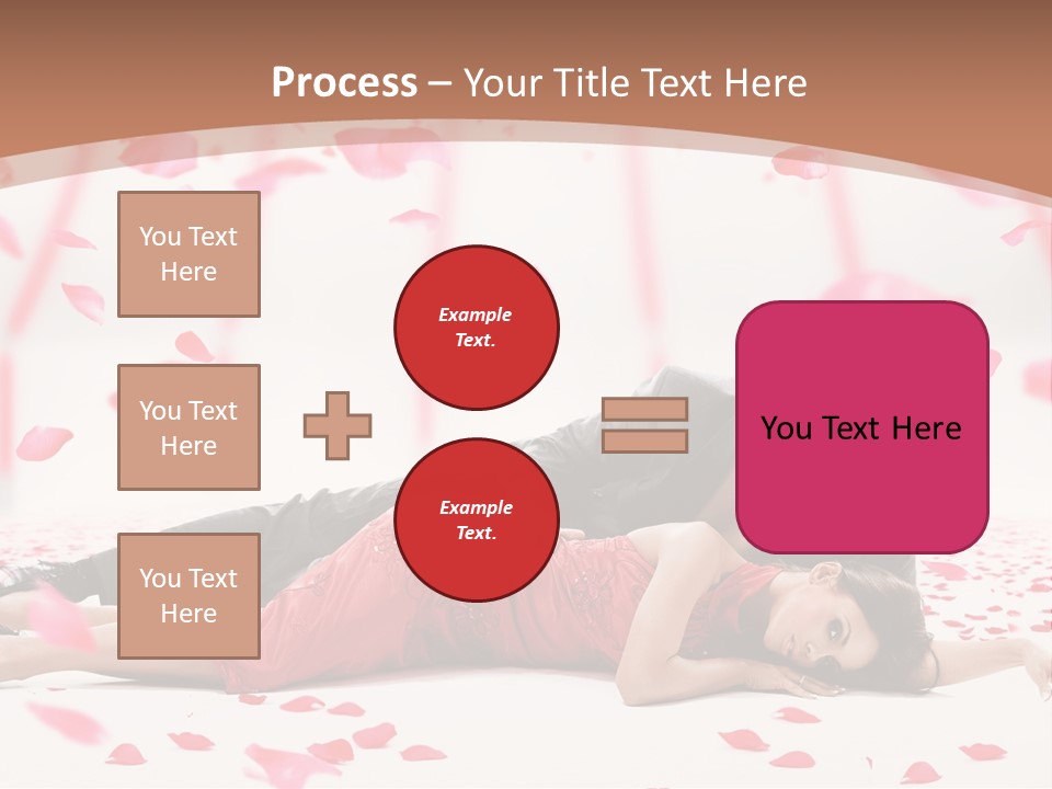 A Man And Woman Laying On A Bed Of Petals PowerPoint Template
