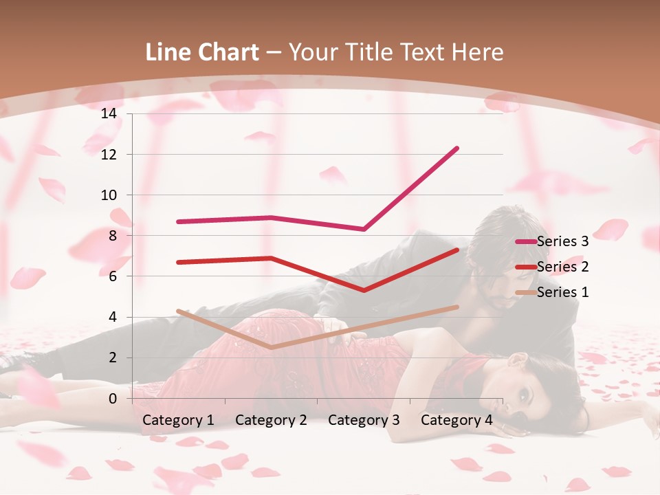 A Man And Woman Laying On A Bed Of Petals PowerPoint Template