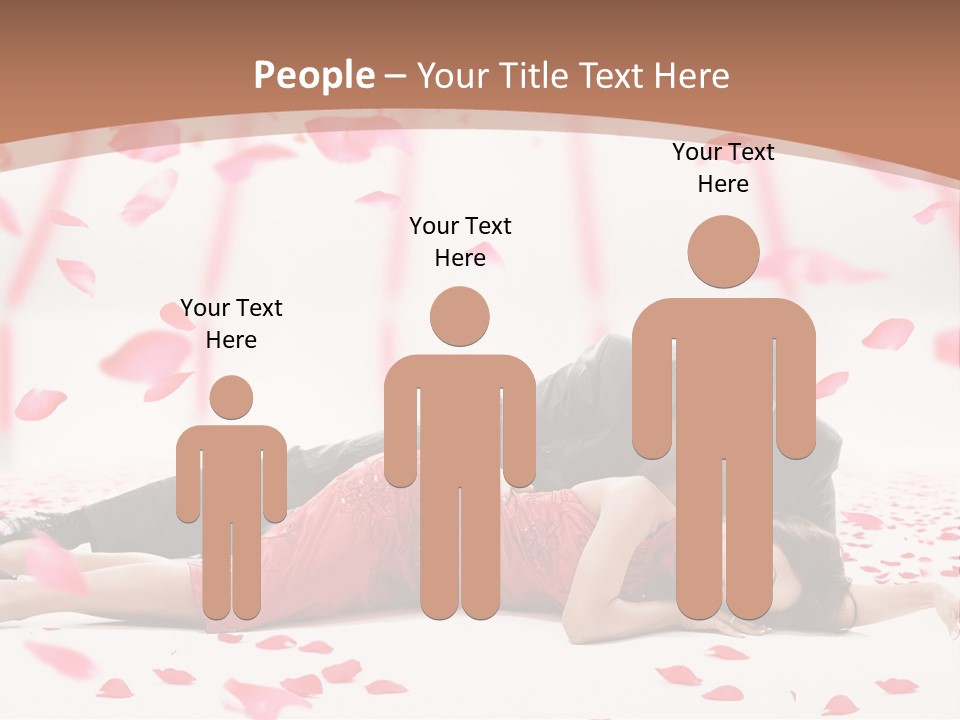 A Man And Woman Laying On A Bed Of Petals PowerPoint Template