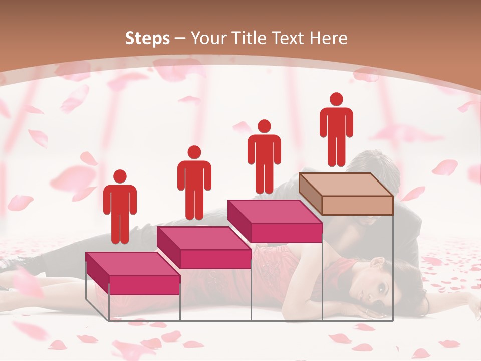 A Man And Woman Laying On A Bed Of Petals PowerPoint Template