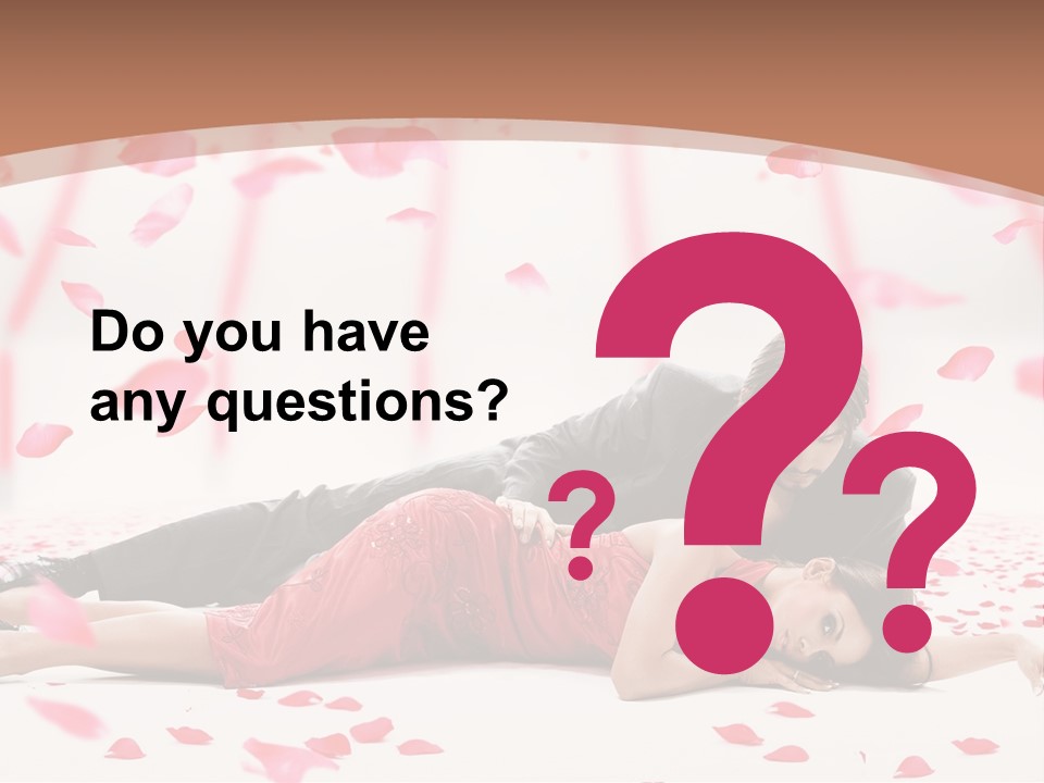 A Man And Woman Laying On A Bed Of Petals PowerPoint Template