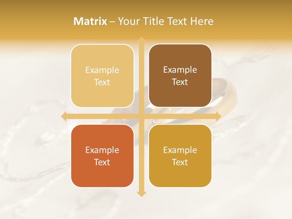 Two Gold Wedding Rings On A White Background PowerPoint Template