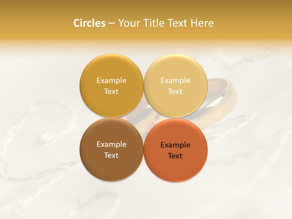 Two Gold Wedding Rings On A White Background PowerPoint Template