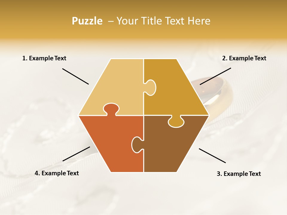 Two Gold Wedding Rings On A White Background PowerPoint Template