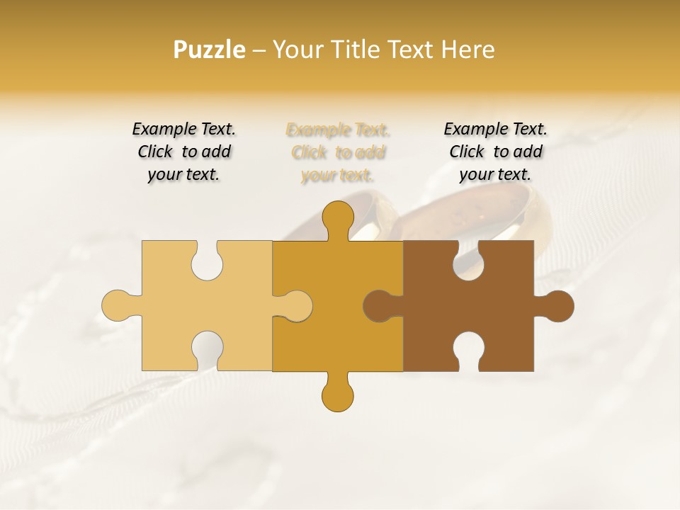 Two Gold Wedding Rings On A White Background PowerPoint Template